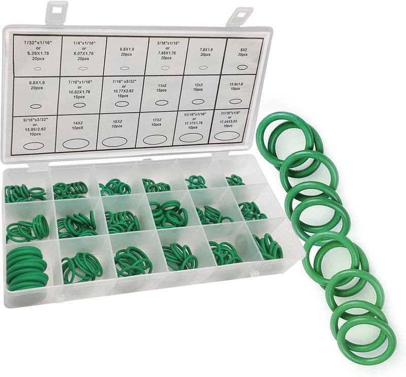 winterrock 270PCS Car Air Conditioning O Ring Kit, 18 Sizes AC Compressor Kit, Rubber O-Ring Air Conditioning Seal Rings Set, Universal AC Seal Gasket Washer Repair Tool for Most Cars - Image 1